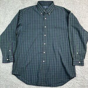 Ralph Lauren Shirt Mens 16.5 Vintage Yarmouth Plaid Blue Pony Retro Worn In Core